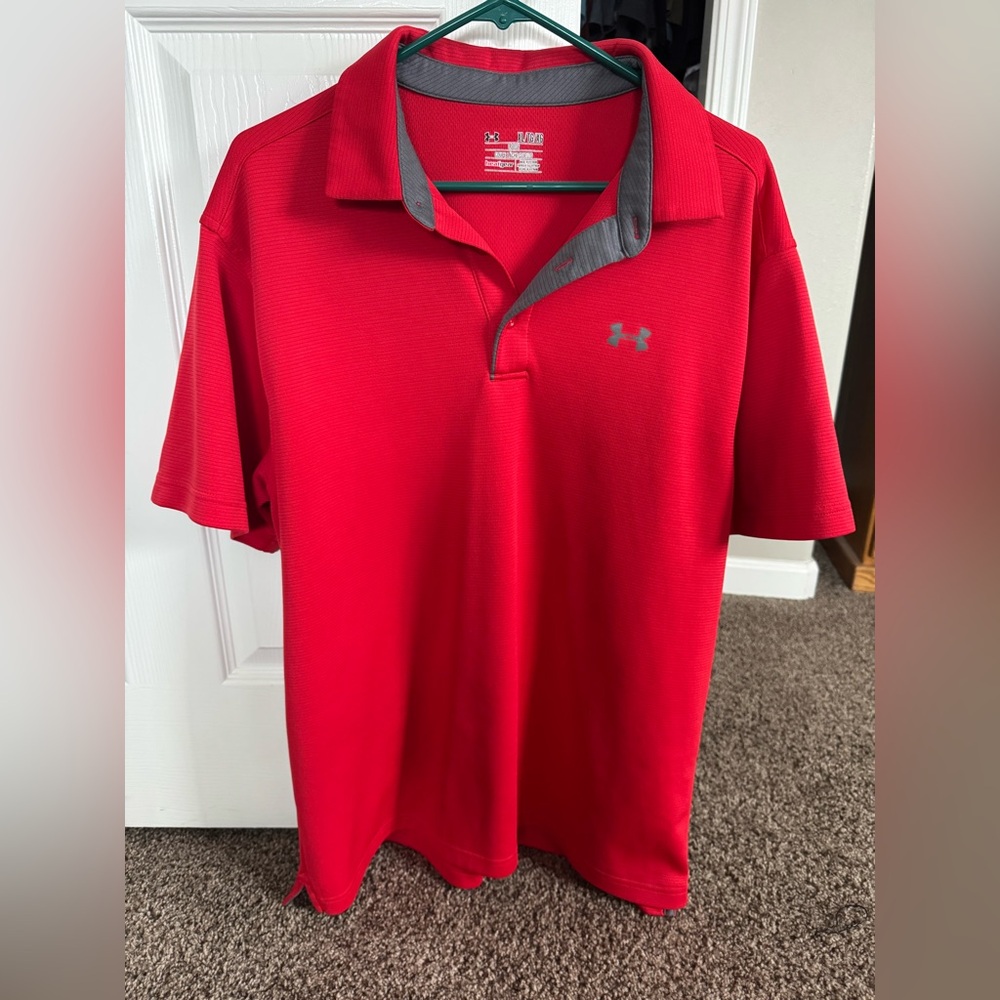 Men’s Under Armour Red Polo XL